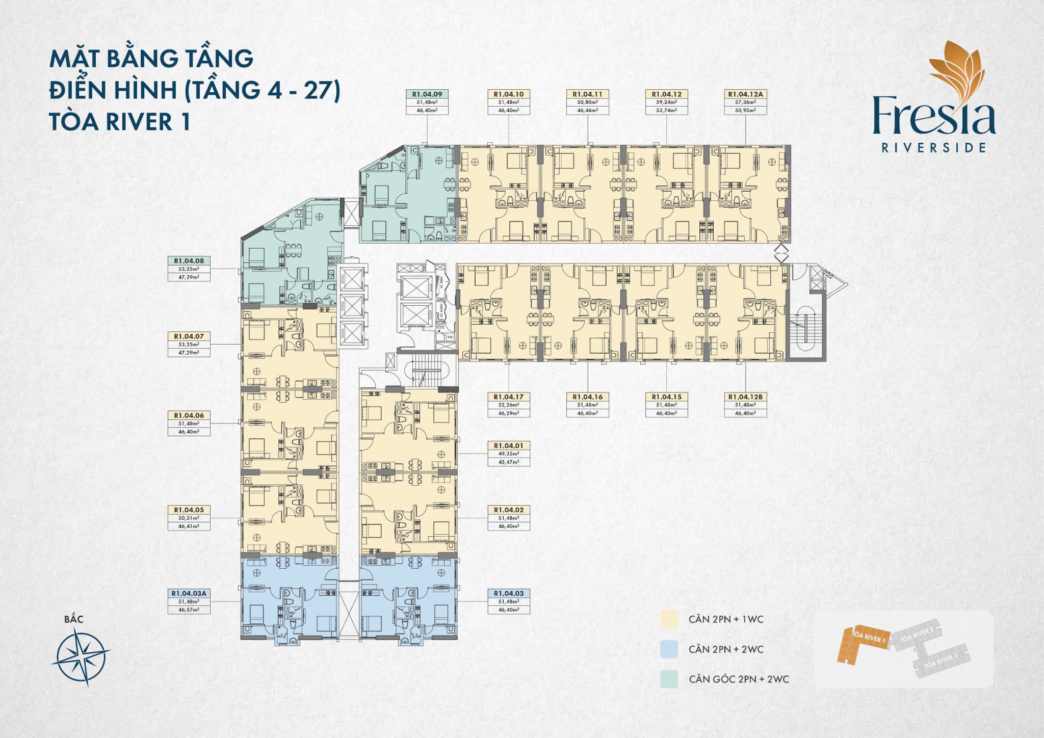 Mặt Bằng  Fresia Riverside Block R1
